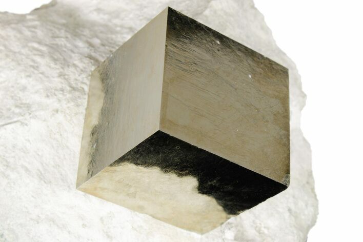Large, Natural Pyrite Cube In Rock - Navajun, Spain #177098
